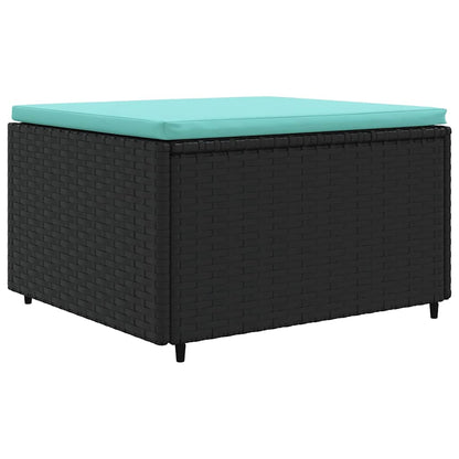 vidaXL 8-tlg. Garten-Lounge-Set mit Kissen Schwarz Poly Rattan