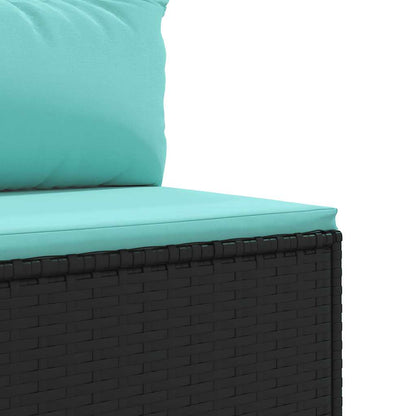 vidaXL 8-tlg. Garten-Lounge-Set mit Kissen Schwarz Poly Rattan