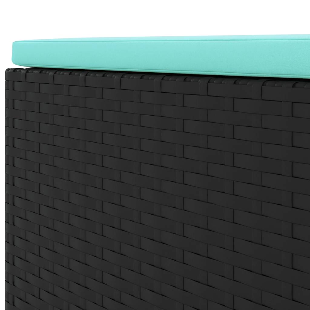 vidaXL 8-tlg. Garten-Lounge-Set mit Kissen Schwarz Poly Rattan