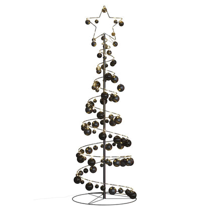 vidaXL LED Weihnachtsbaum mit Kugeln 100 LEDs Warmweiß 150 cm