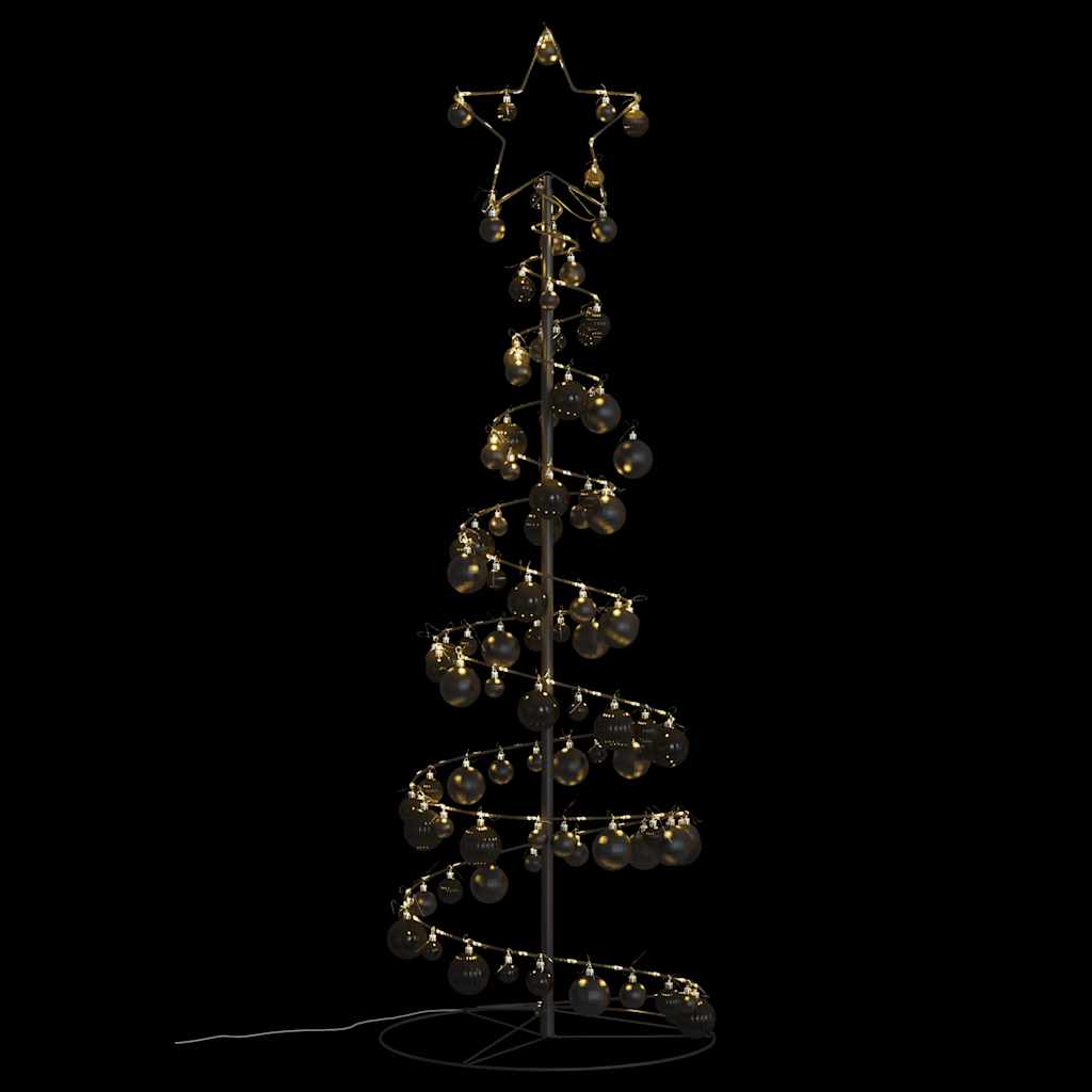 vidaXL LED Weihnachtsbaum mit Kugeln 100 LEDs Warmweiß 150 cm