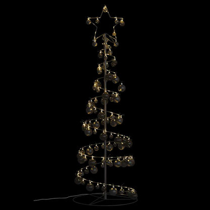 vidaXL LED Weihnachtsbaum mit Kugeln 100 LEDs Warmweiß 150 cm