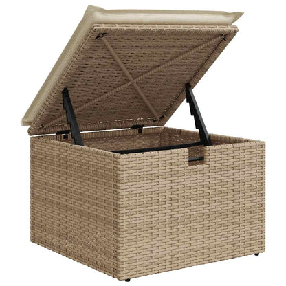 vidaXL 8-tlg. Garten-Sofagarnitur mit Kissen Beige Poly Rattan