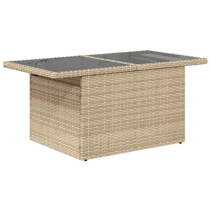 vidaXL 8-tlg. Garten-Sofagarnitur mit Kissen Beige Poly Rattan