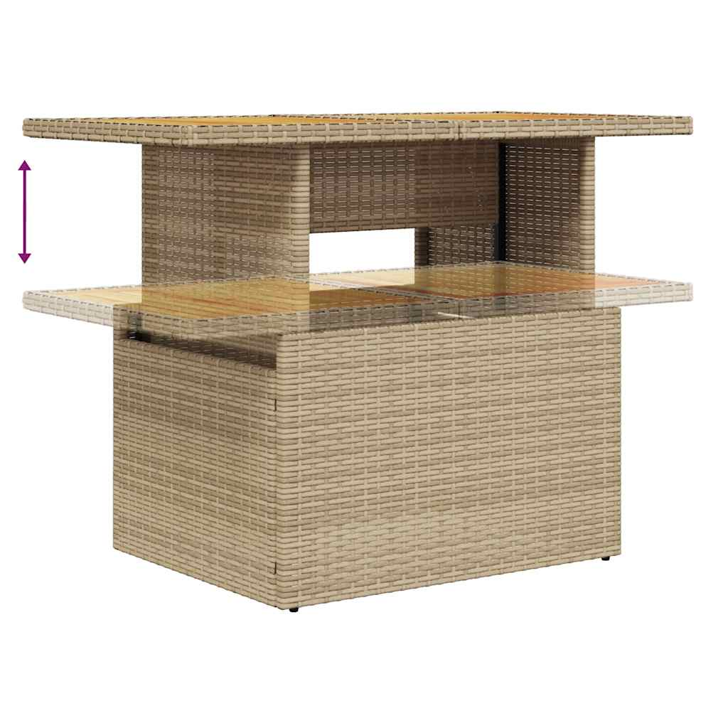 vidaXL 8-tlg. Garten-Sofagarnitur mit Kissen Beige Poly Rattan