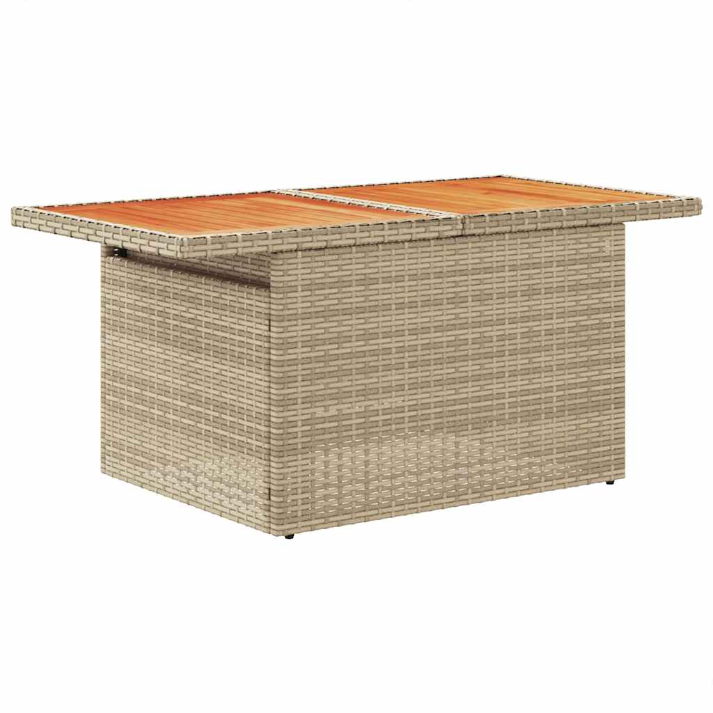 vidaXL 8-tlg. Garten-Sofagarnitur mit Kissen Beige Poly Rattan