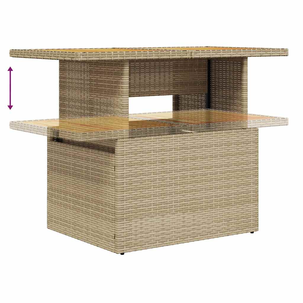 vidaXL 8-tlg. Garten-Sofagarnitur mit Kissen Beige Poly Rattan
