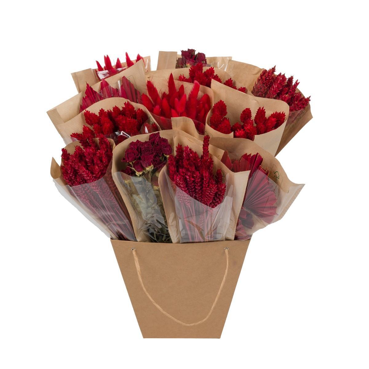 Getrocknete Blumen - Dried Mono Mix - Red - ↕50cm